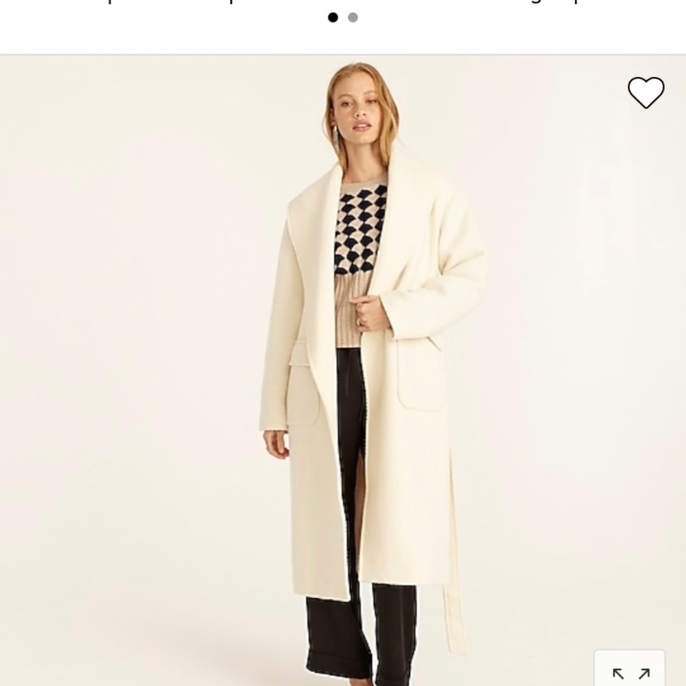 J. Crew Collection wrap coat in Italian wool herringbone